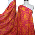 EXCLUSIVE 90% Linen 10% Silk – 'Floral Hero' | Magenta & Persimmon Orange